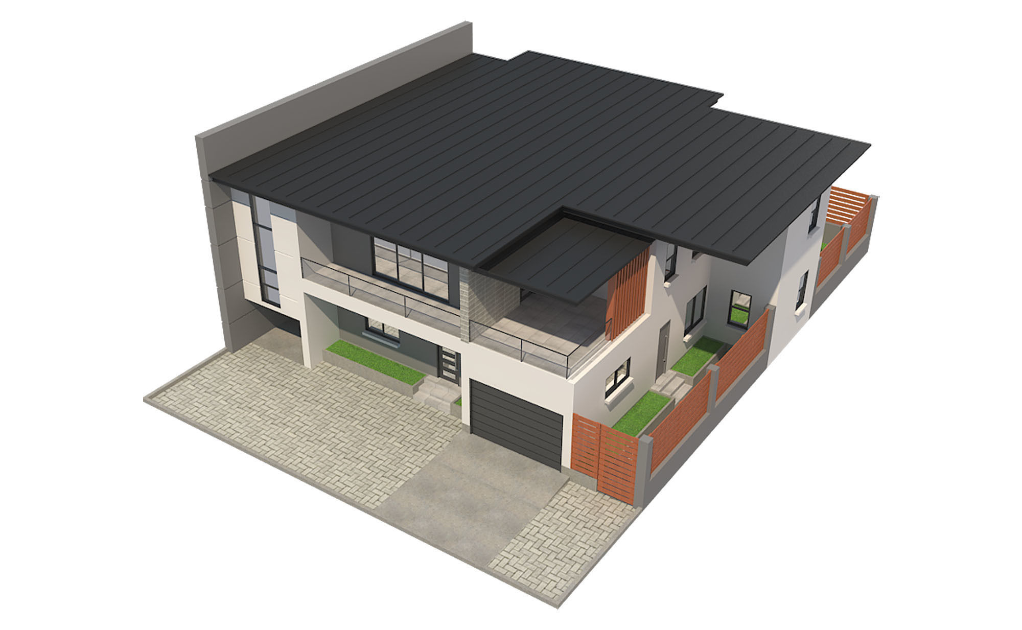 Modern House 5 Free 3D model_6