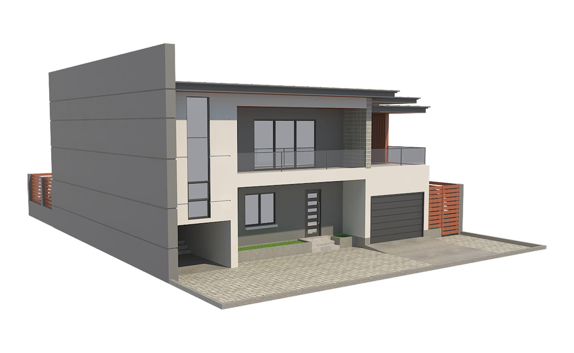 Modern House 5 Free 3D model_2