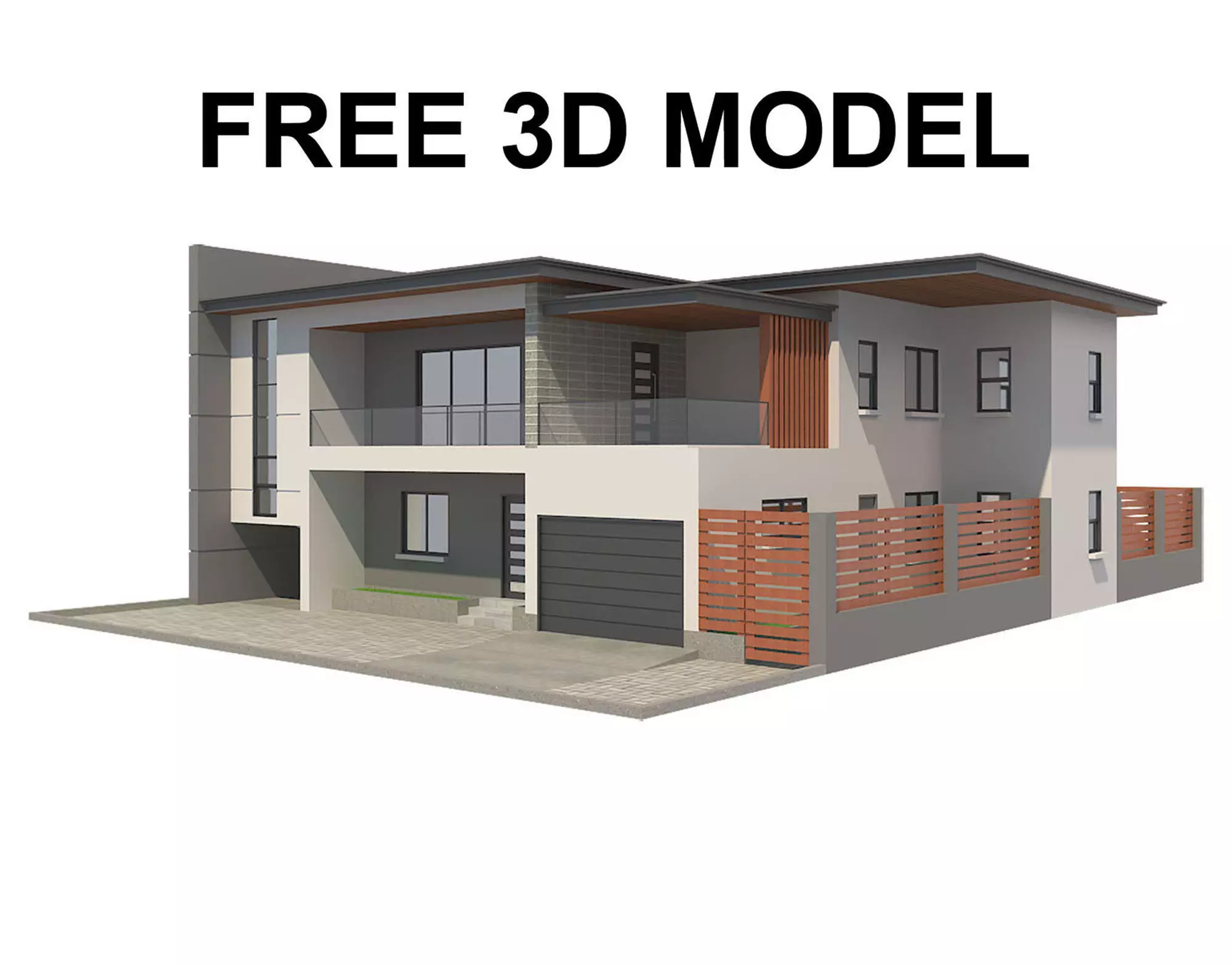 Modern House 5 Free 3D model_0