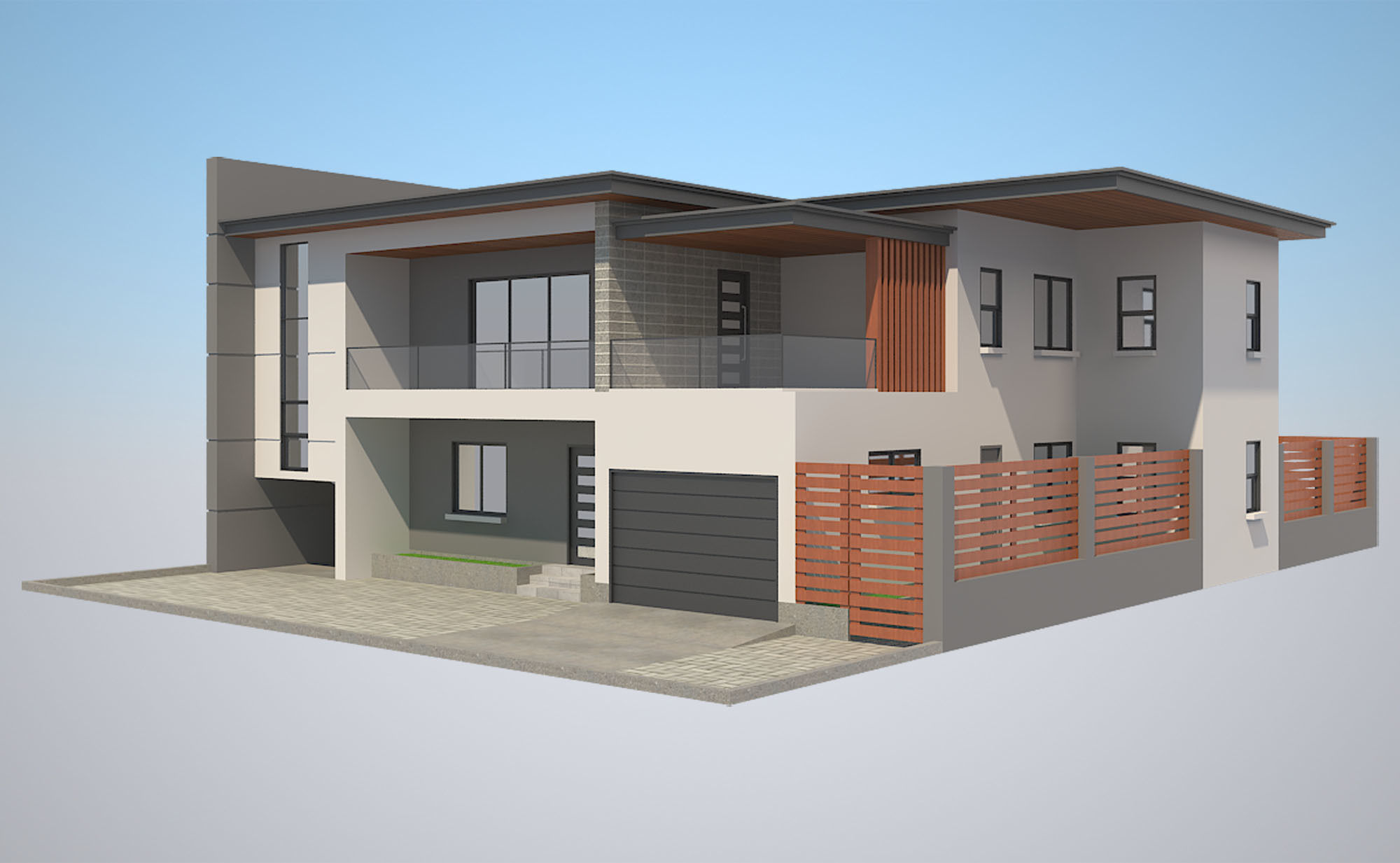 Modern House 5 Free 3D model_1