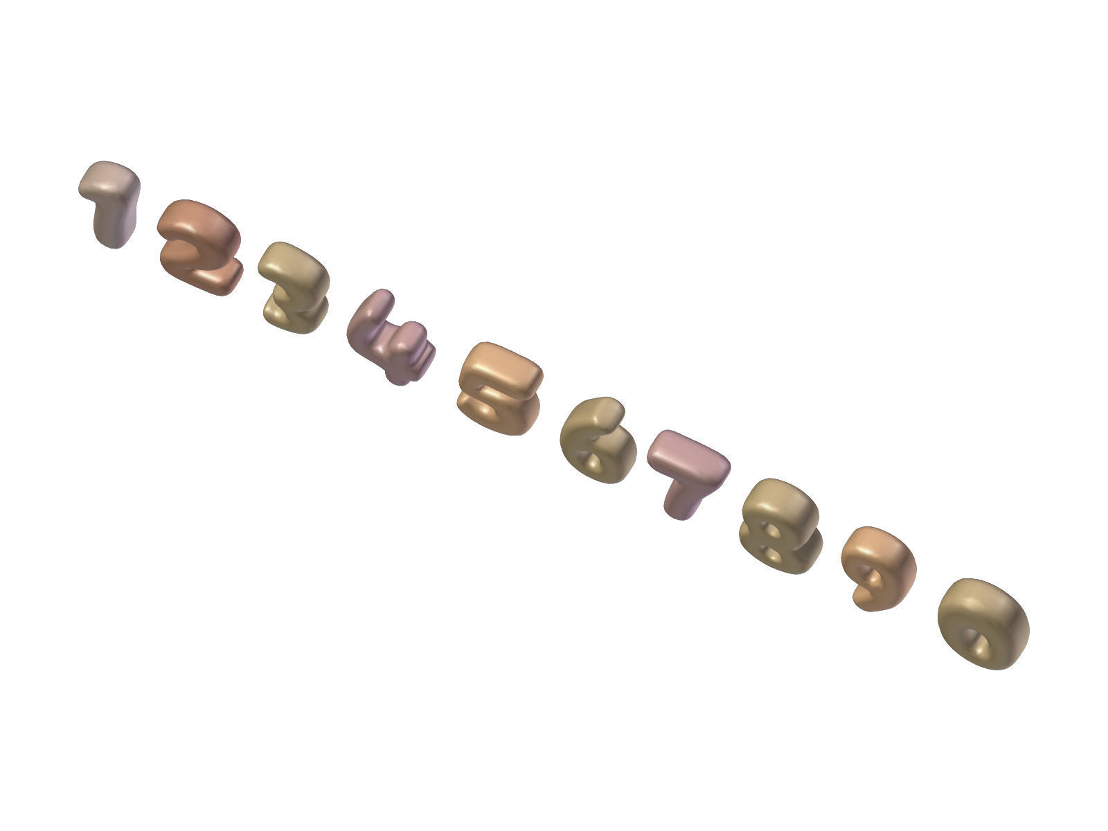 Cartoon Alphabet 2 Low-poly 3D model_11