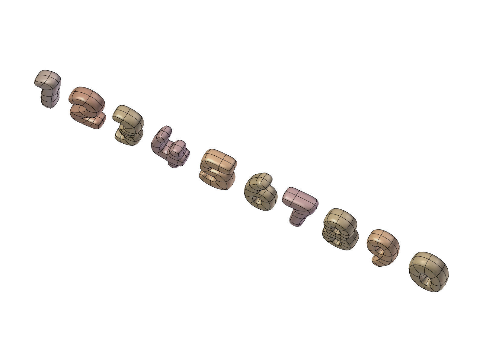 Cartoon Alphabet 2 Low-poly 3D model_12