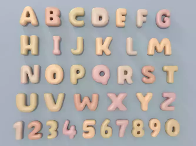 Cartoon Alphabet 2 Low-poly 3D model