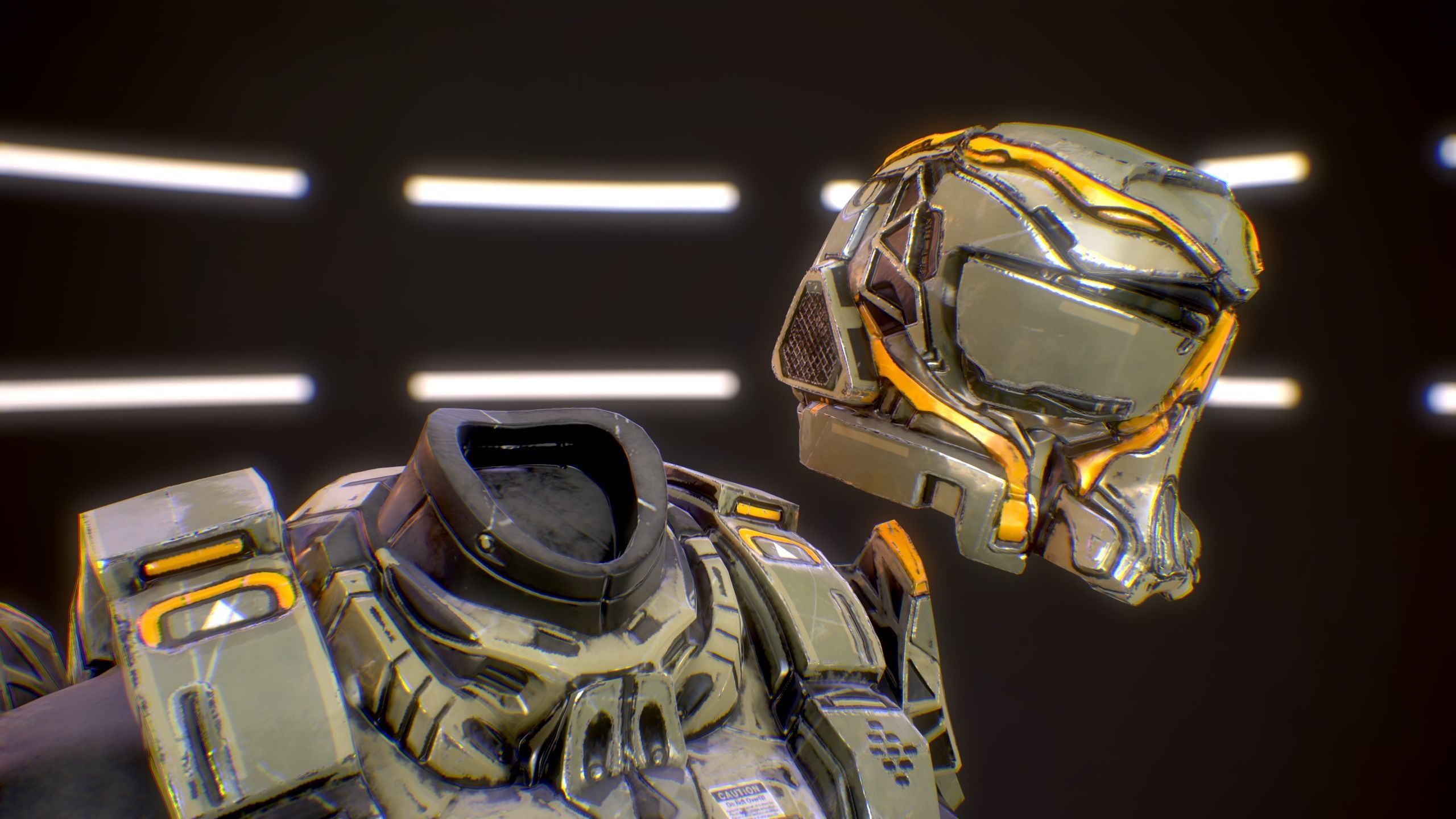 Sci-Fi Armor 4 Low-poly 3D model_19