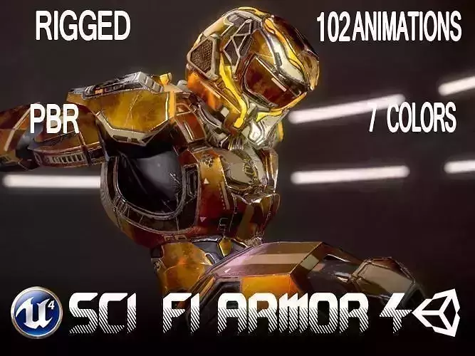 Sci-Fi Armor 4 Low-poly 3D model