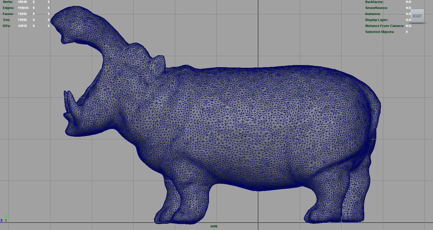 African Hippopotamus Low-poly 3D model_8