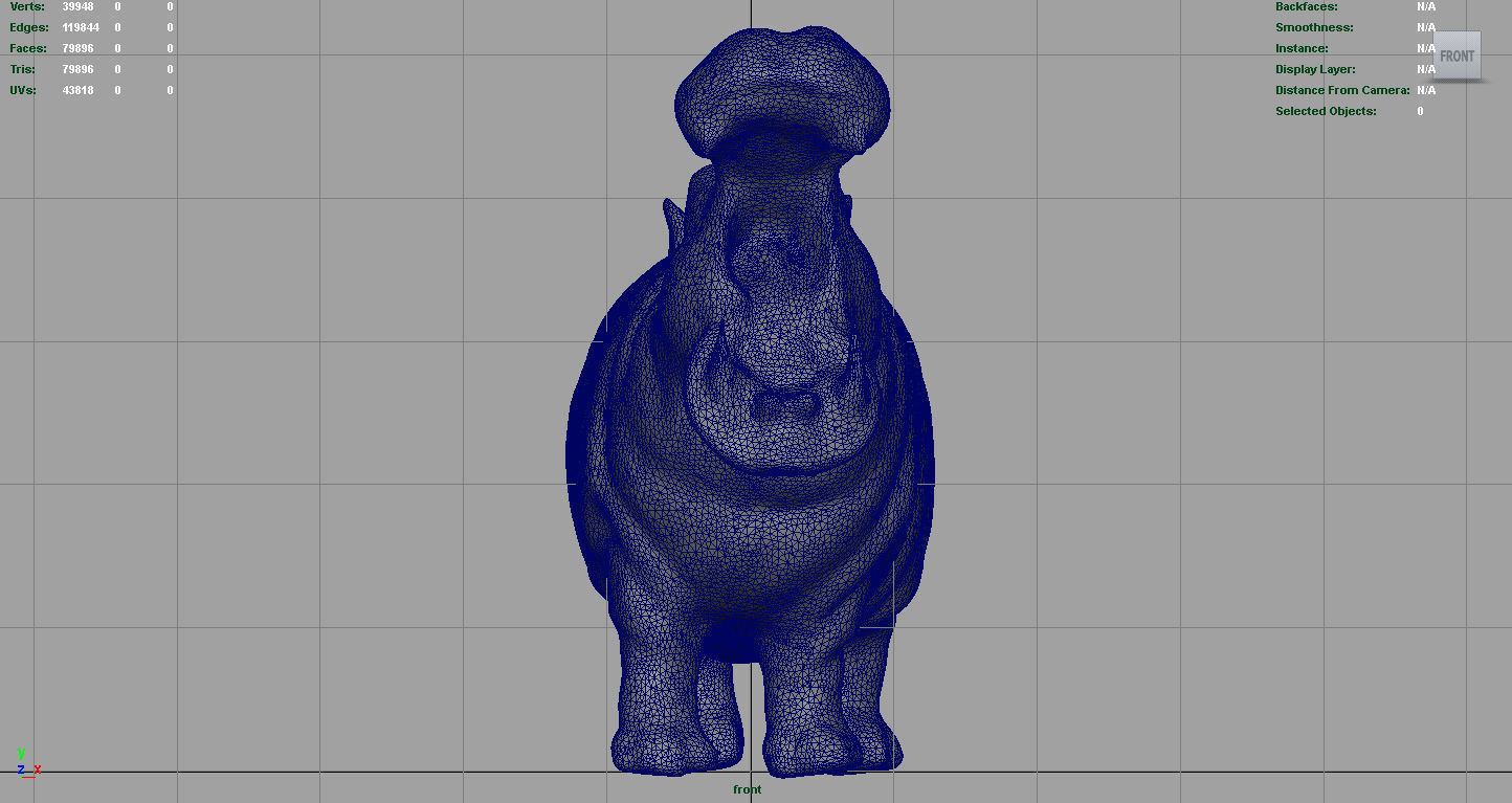 African Hippopotamus Low-poly 3D model_7