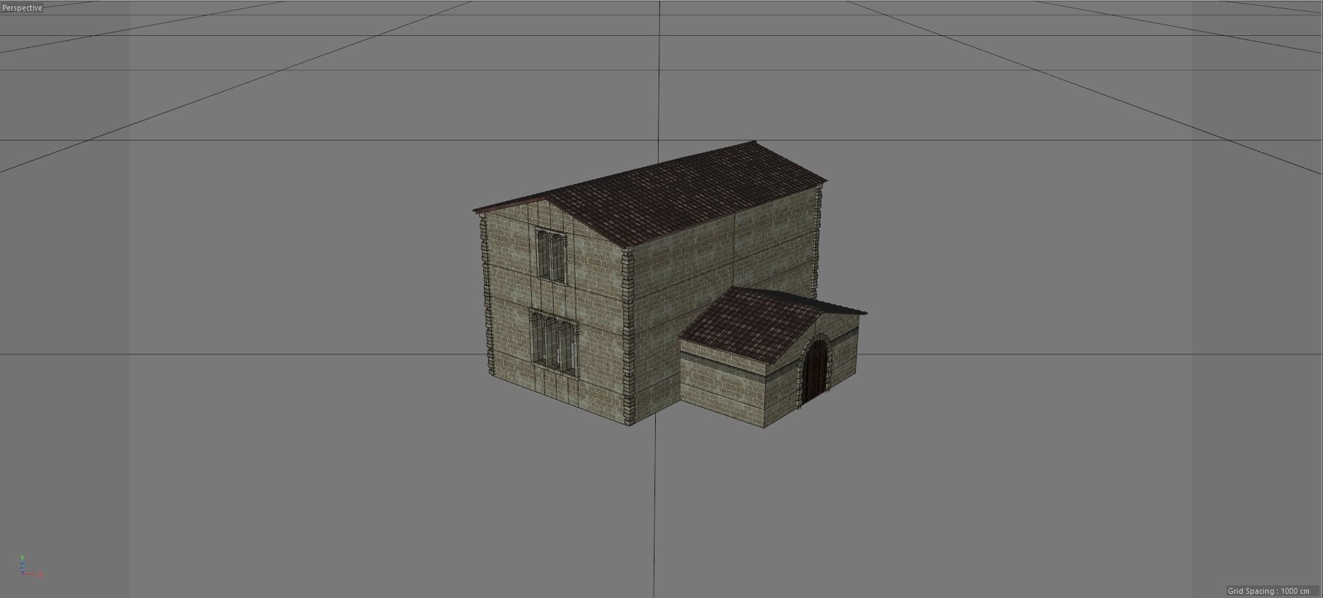 Cathedral Romanesque with Hermitage and houses 3D model_14