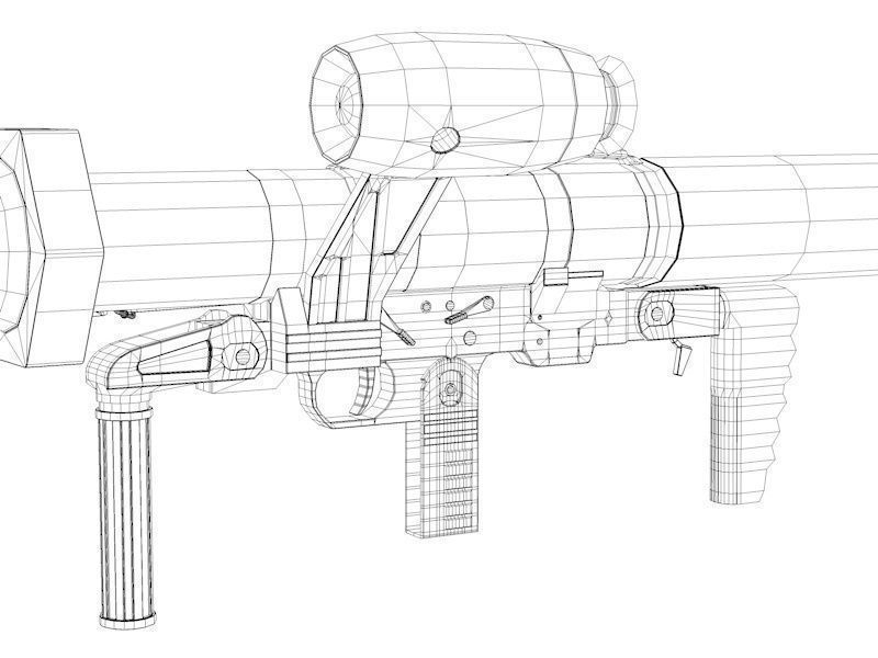 Bunkerfaust grenade launcher - grenade launcher Low-poly 3D model_11