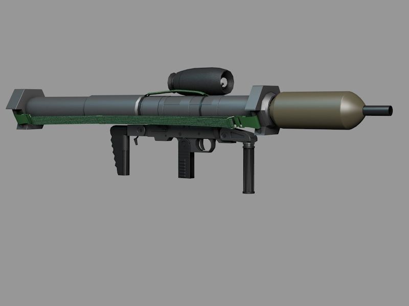 Bunkerfaust grenade launcher - grenade launcher Low-poly 3D model_1