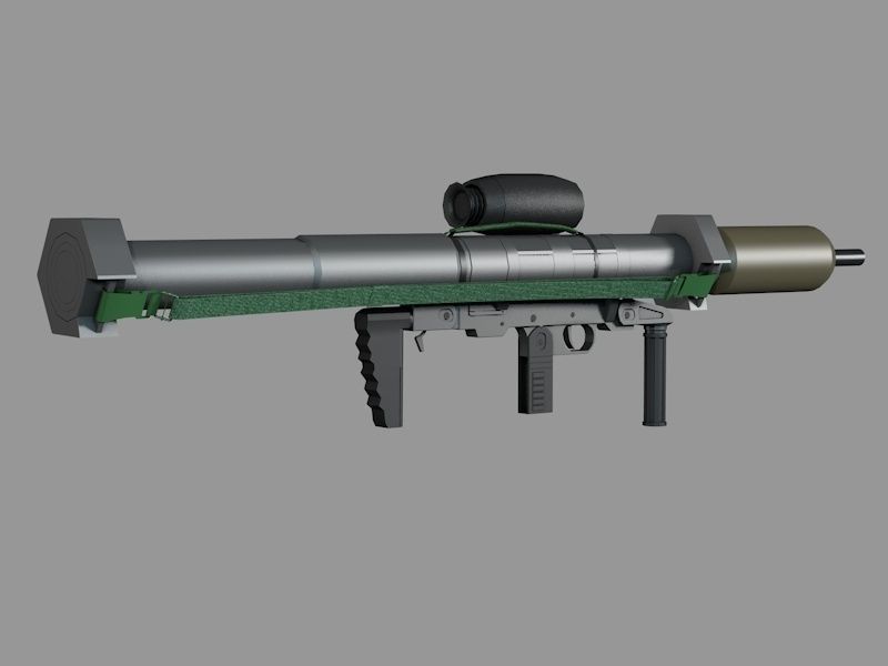Bunkerfaust grenade launcher - grenade launcher Low-poly 3D model_4