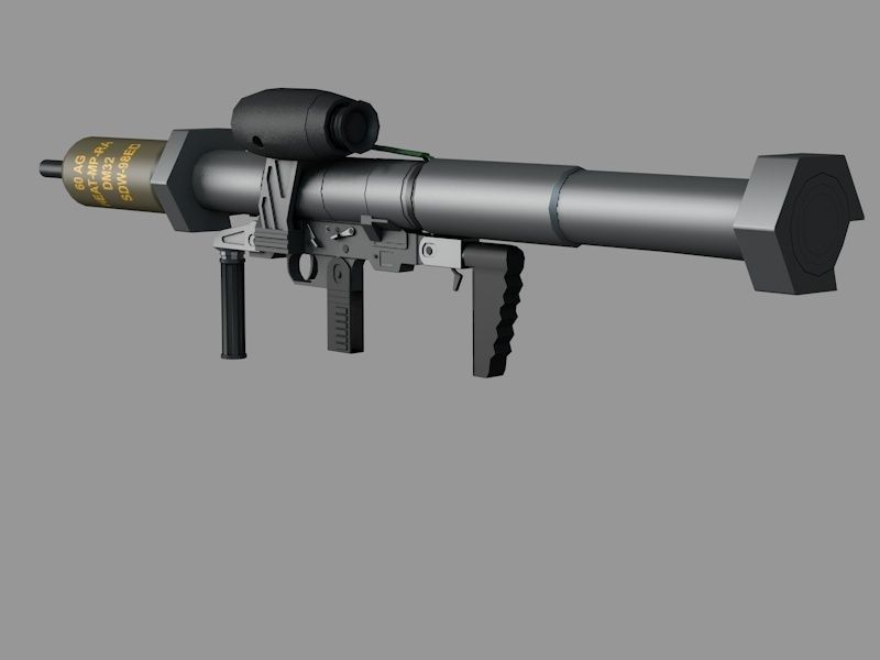Bunkerfaust grenade launcher - grenade launcher Low-poly 3D model_10