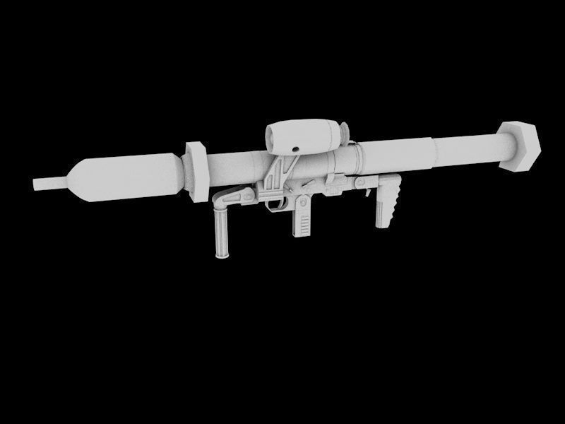 Bunkerfaust grenade launcher - grenade launcher Low-poly 3D model_13