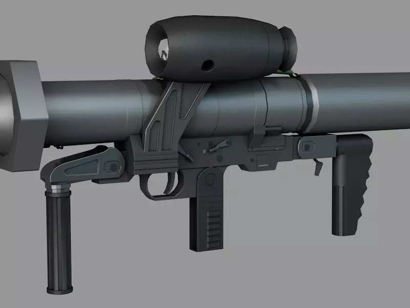 Bunkerfaust grenade launcher - grenade launcher Low-poly 3D model_0