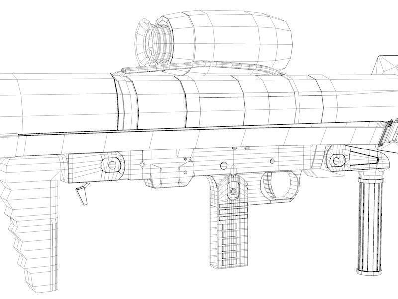Bunkerfaust grenade launcher - grenade launcher Low-poly 3D model_3