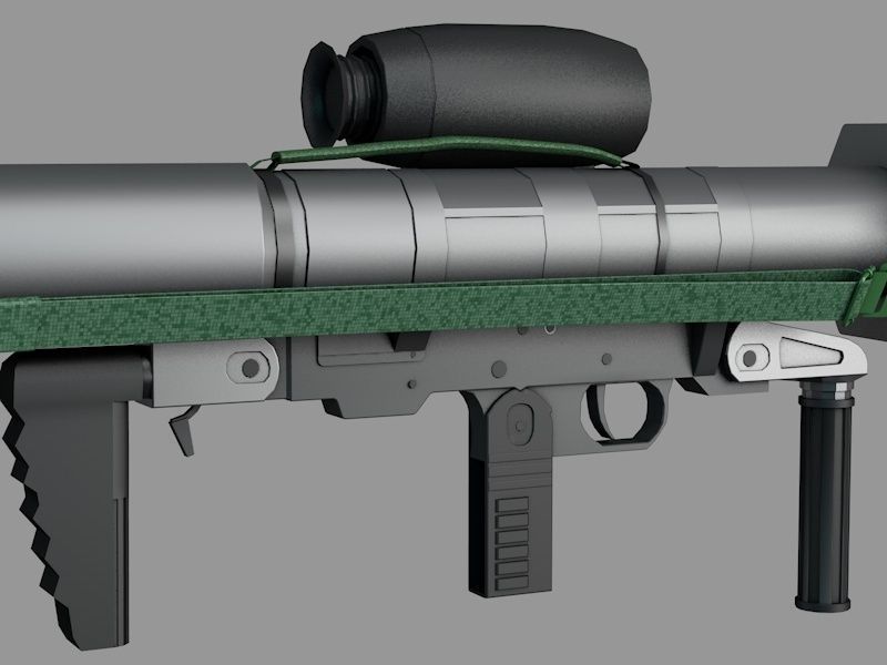 Bunkerfaust grenade launcher - grenade launcher Low-poly 3D model_7