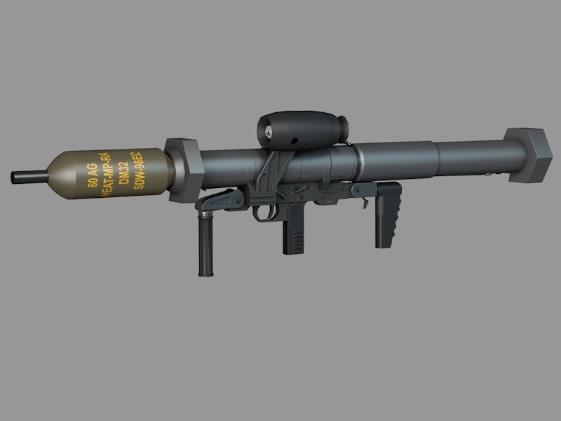 Bunkerfaust grenade launcher - grenade launcher Low-poly 3D model_6