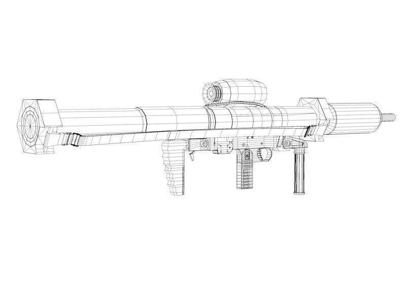 Bunkerfaust grenade launcher - grenade launcher Low-poly 3D model_2
