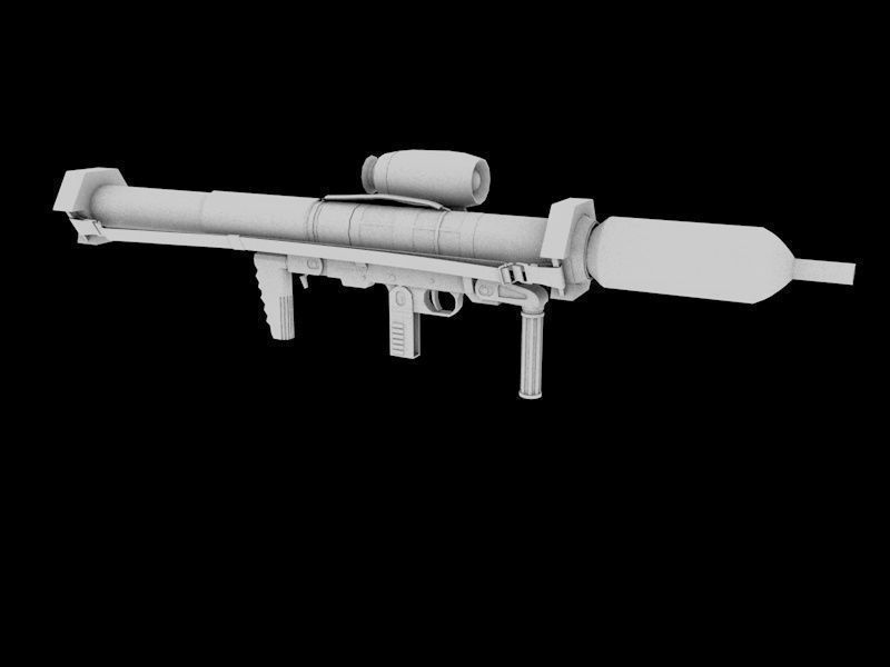 Bunkerfaust grenade launcher - grenade launcher Low-poly 3D model_12