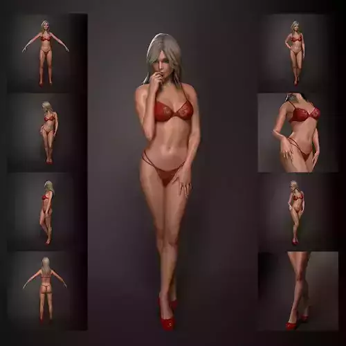 Woman in bikini 3D model