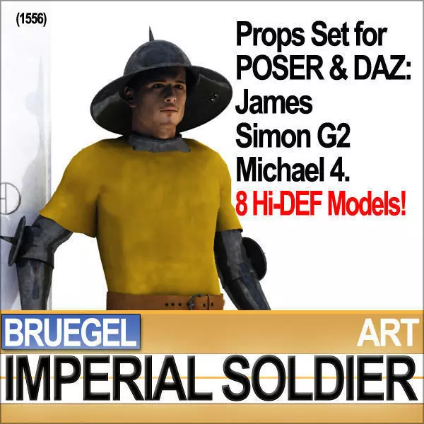 Imperial Soldier Props Bruegel Poser Daz 3D model_0