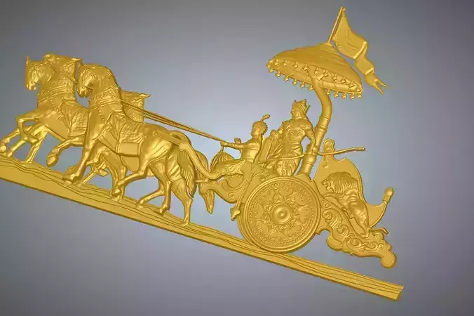 Krishna Arjuna Chariot Bhagwad Geeta 3D print model