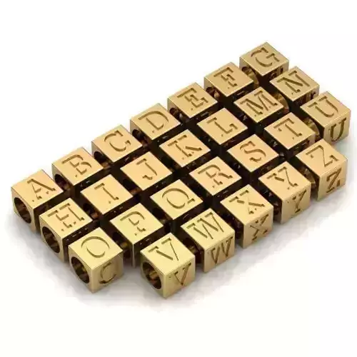 CHARMS gold alphabet beads -