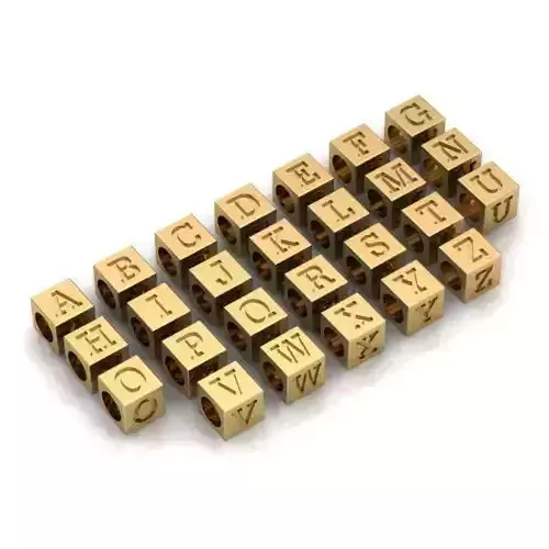 CHARMS gold cube with letter