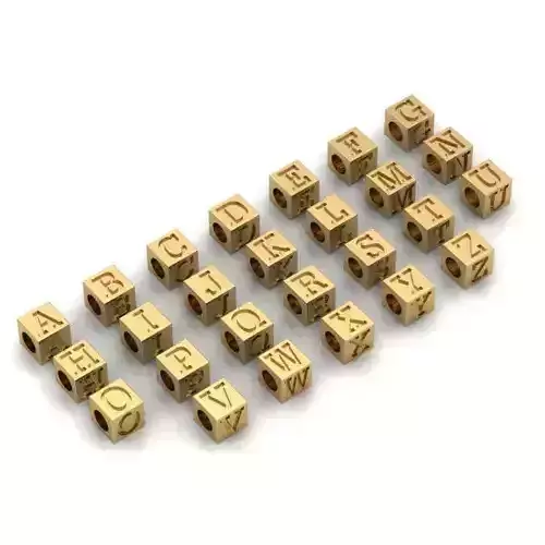 CHARMS gold cube with letter