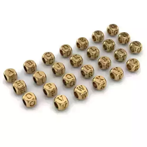 CHARMS gold letter bead