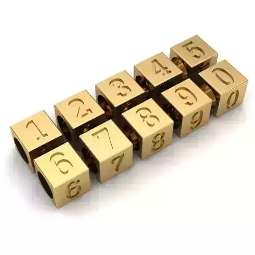 CHARMS gold cube with number one