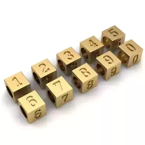 CHARMS gold cube with number one