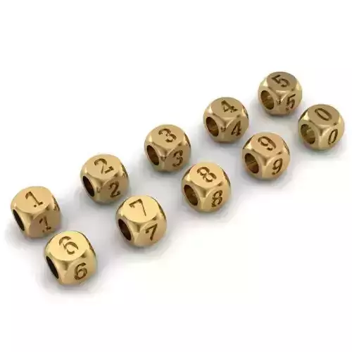 CHARMS gold dice with number one