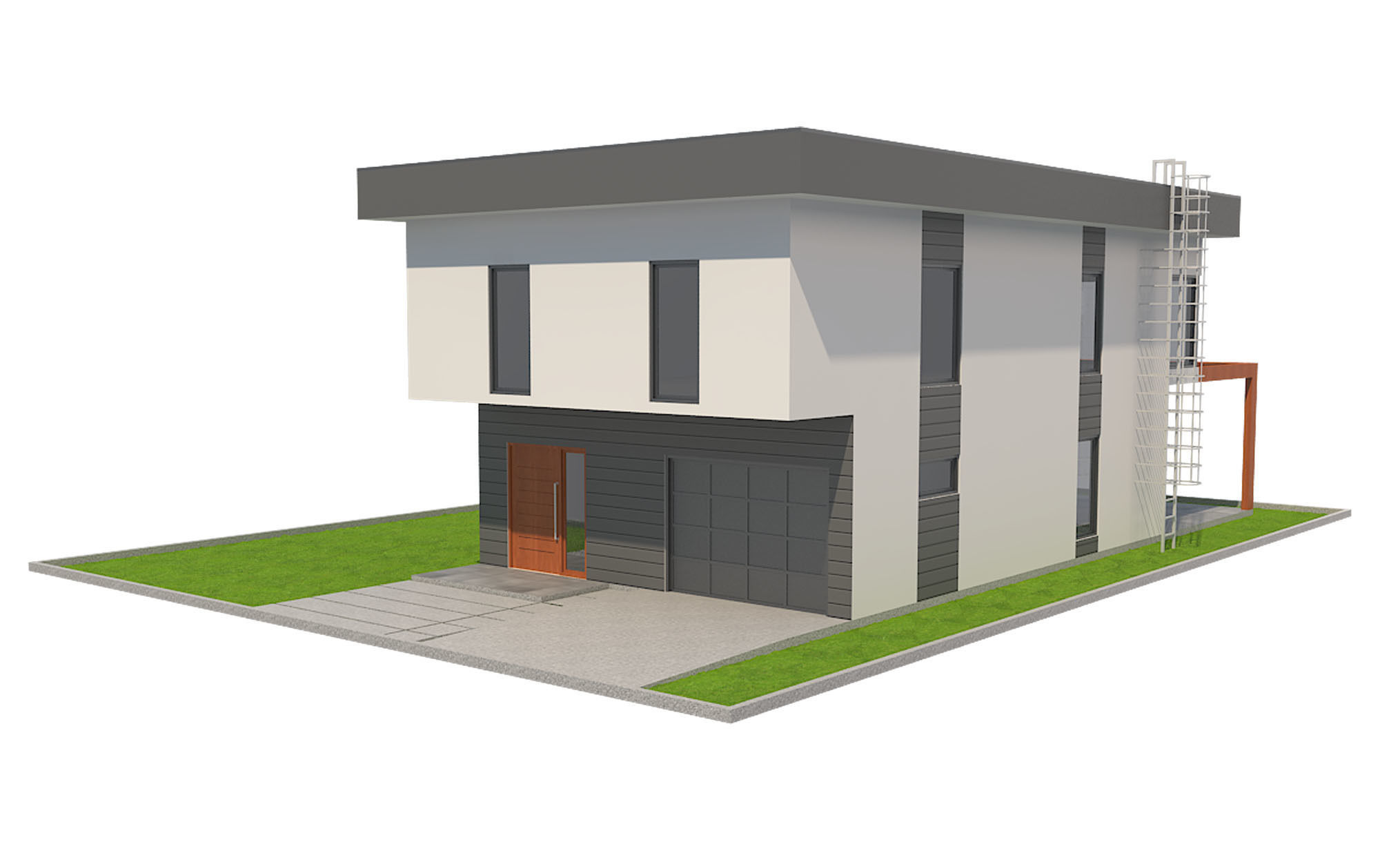 Modern House 3 3D model_2