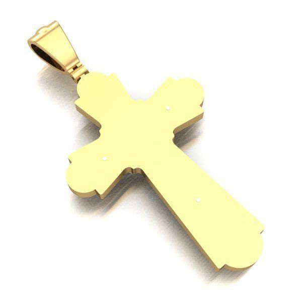 CROSS gold crucifix pendant 3D print model_2