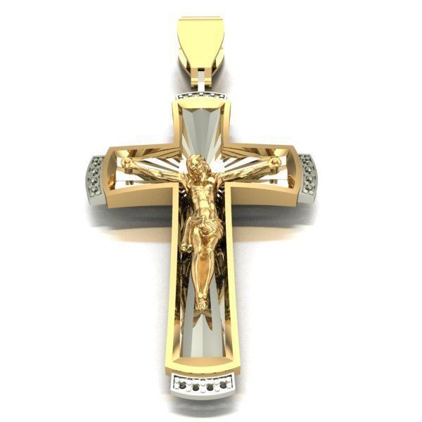 CROSS jesus on pendant 3D print model_1