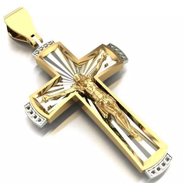 CROSS jesus on pendant 3D print model_0