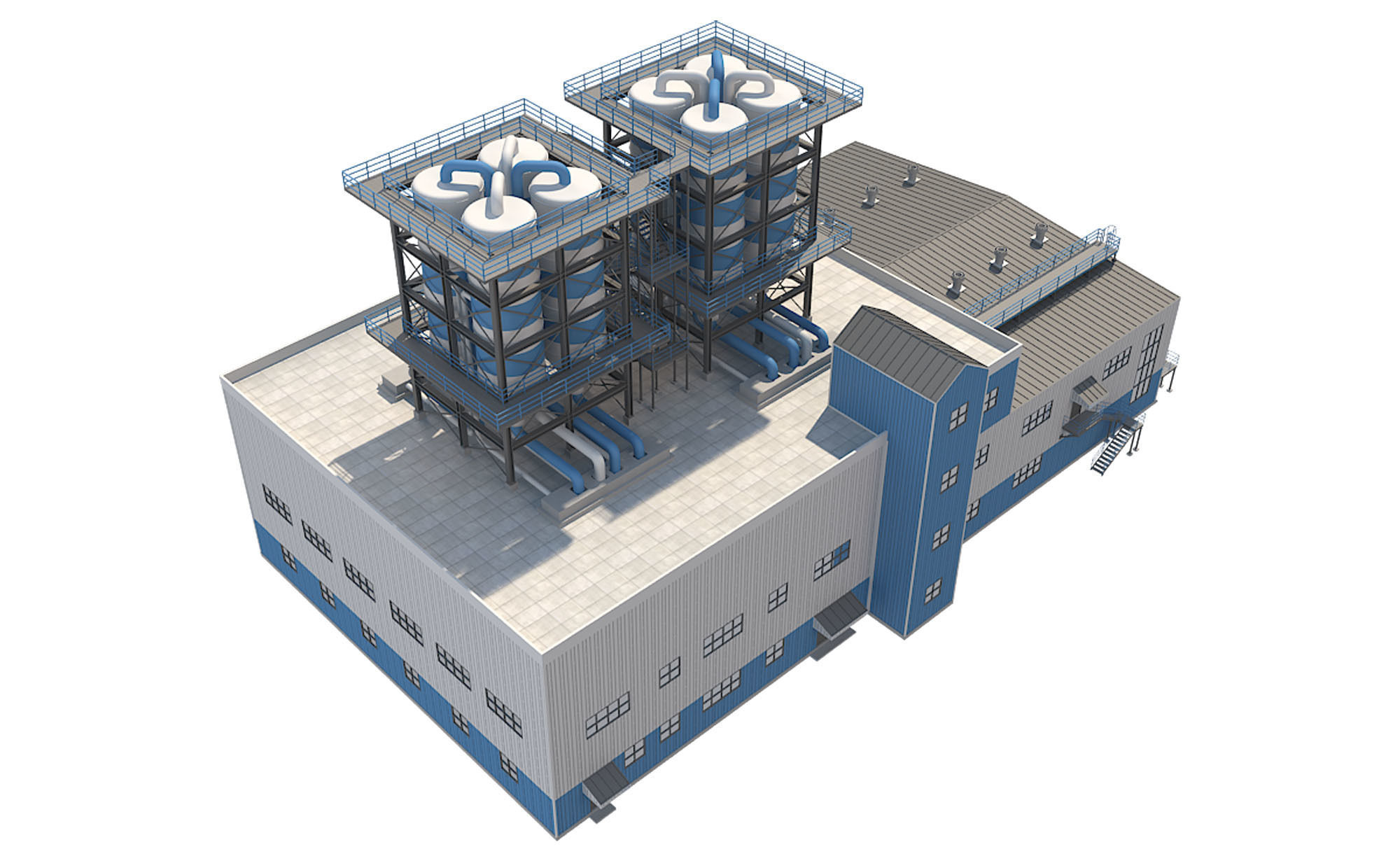 Industrial Building 2 Low-poly 3D model_5