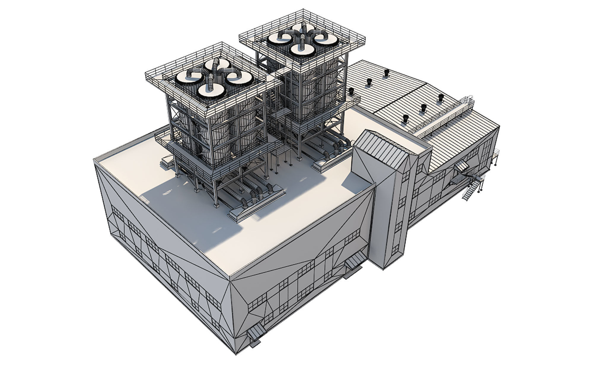 Industrial Building 2 Low-poly 3D model_11