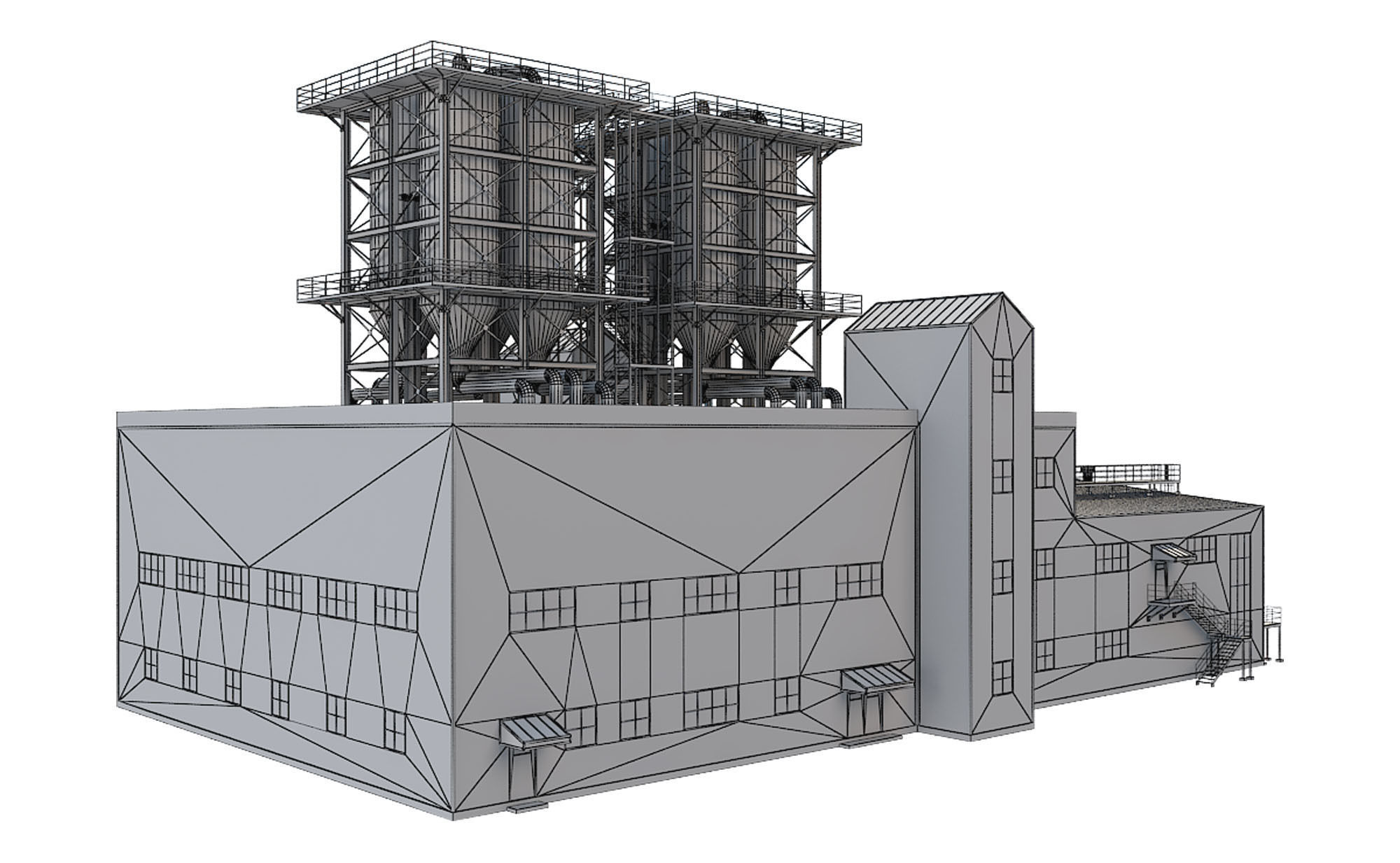 Industrial Building 2 Low-poly 3D model_10