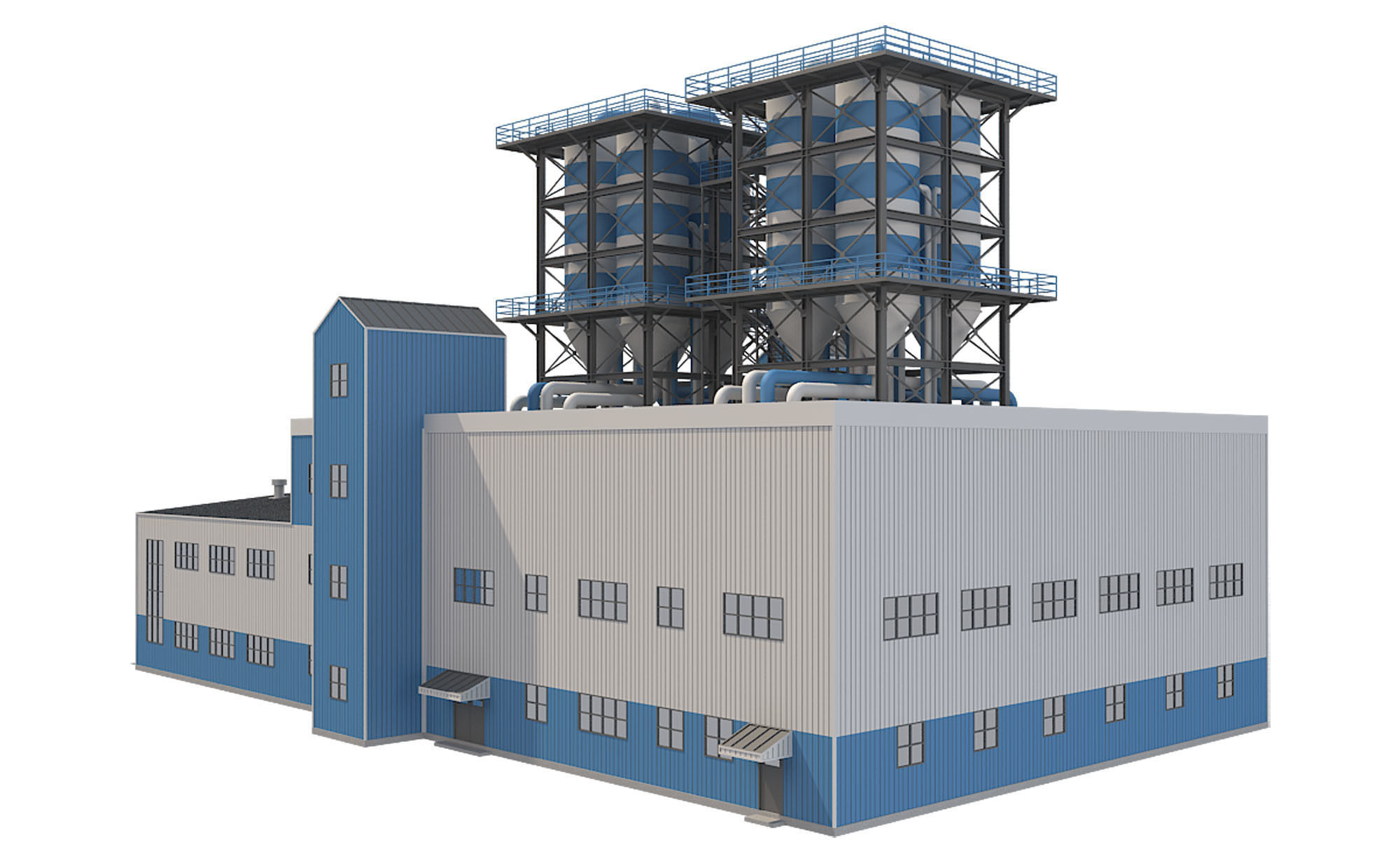 Industrial Building 2 Low-poly 3D model_3