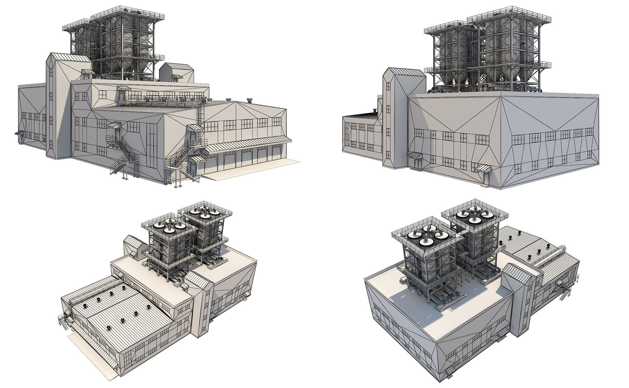 Industrial Building 2 Low-poly 3D model_14