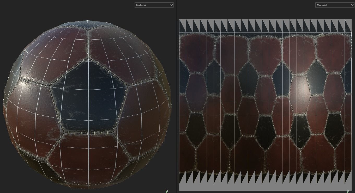 Soccer Ball PBR Low-poly 3D model_10