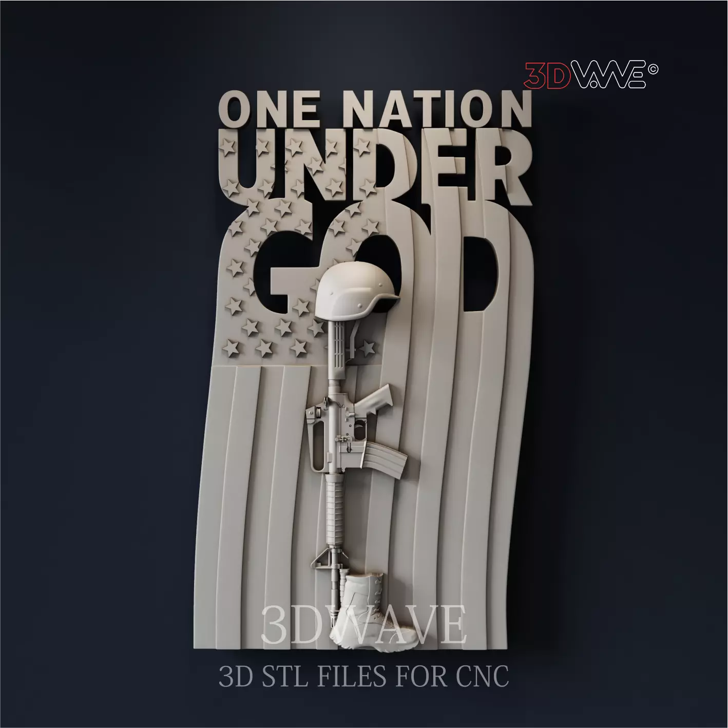 AMERICAN FLAF 3d stl files for CNC 3D print model_0