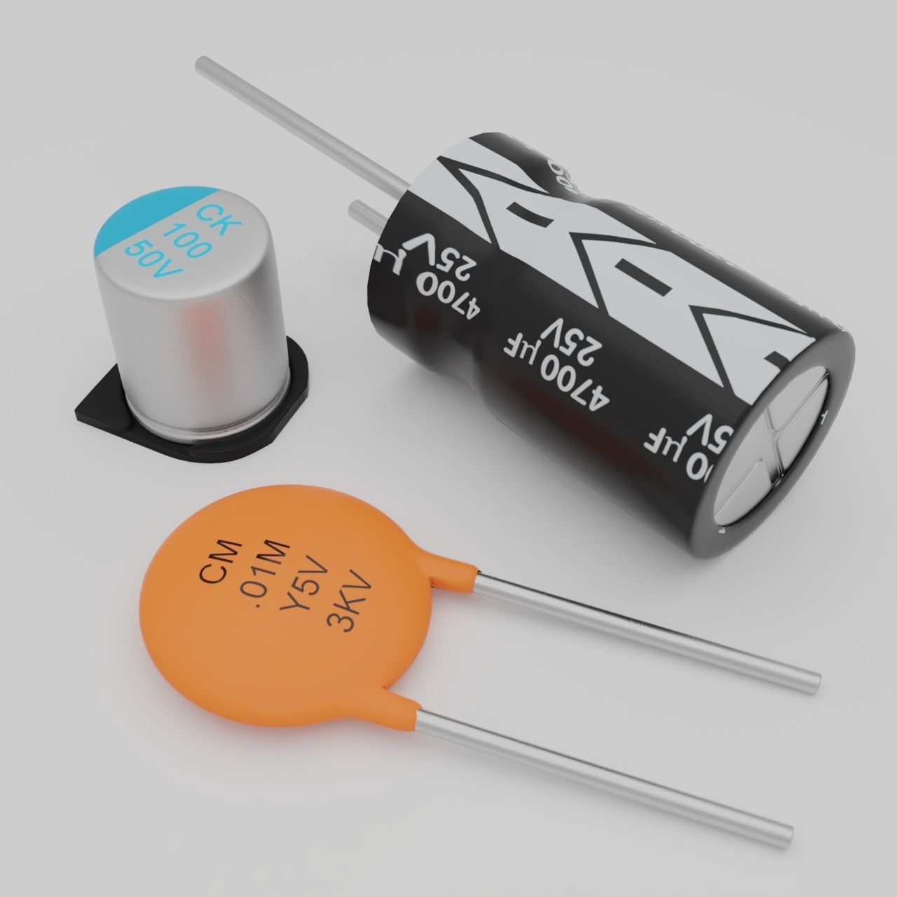 Basic Electronic Components Pack 3D model_4