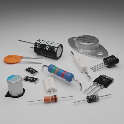 Basic Electronic Components Pack 3D model