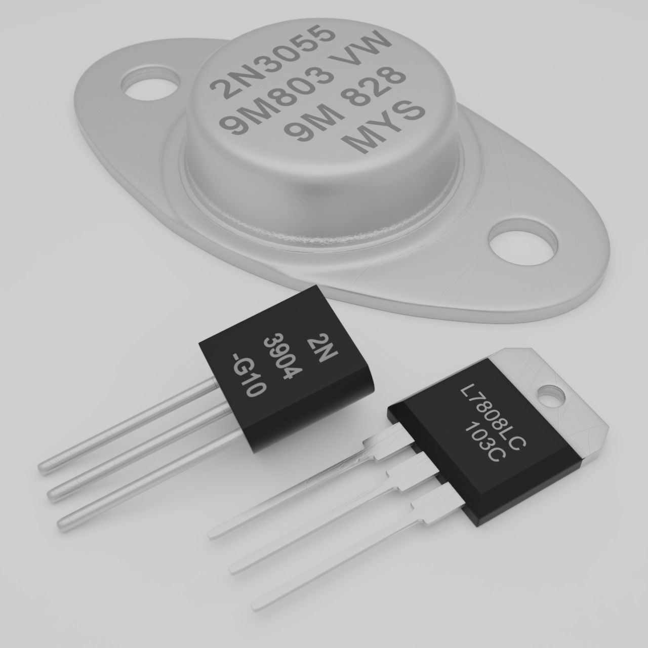 Basic Electronic Components Pack 3D model_6