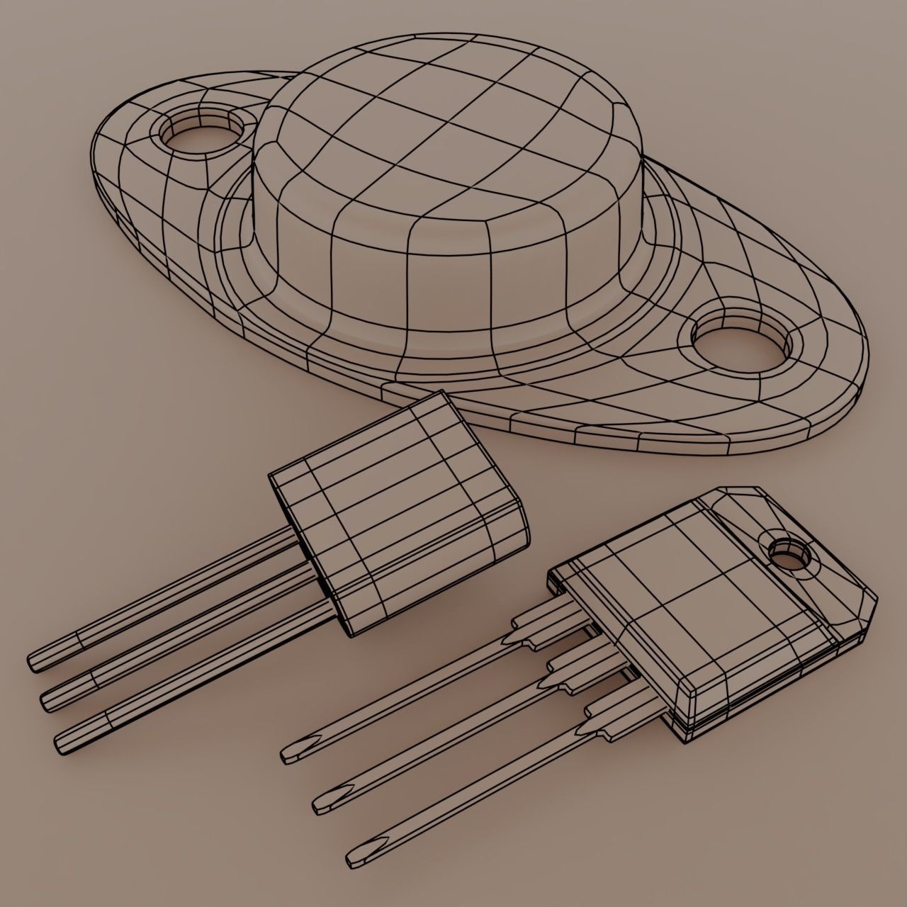 Basic Electronic Components Pack 3D model_7