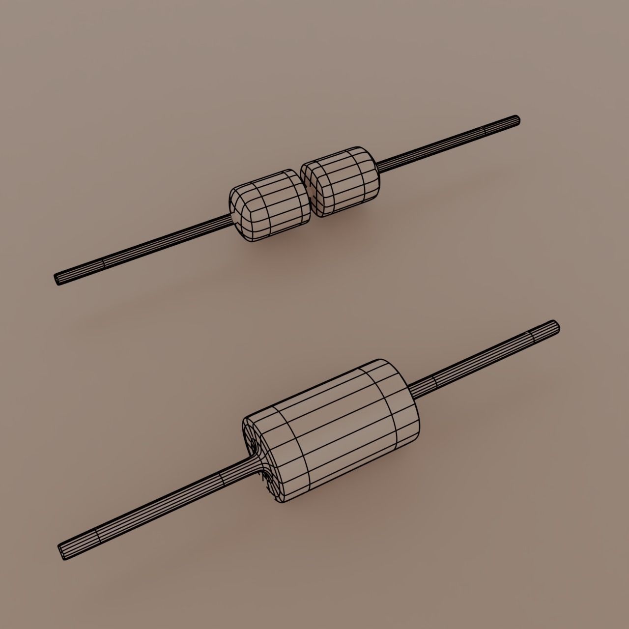 Basic Electronic Components Pack 3D model_9