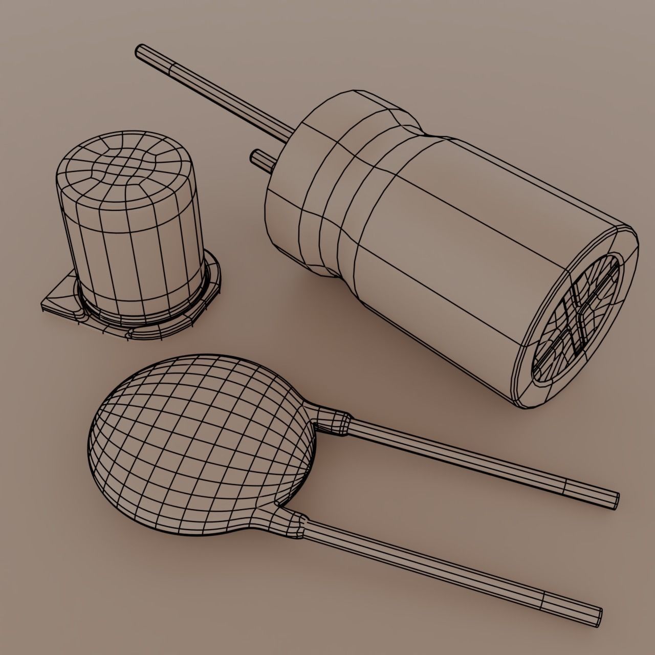 Basic Electronic Components Pack 3D model_5